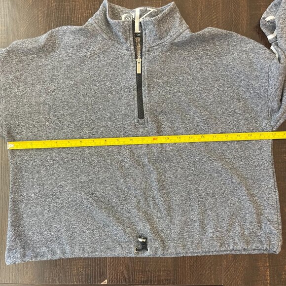 Calvin Klein Gray Quarter Zip Cropped Pullover Sweatshirt Size L - Picture 3 of 6